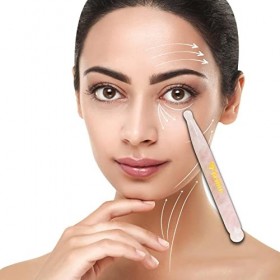 Bellite Massager de Visage Crystal Reflexology Ayurveda, Acupression et Guérison Naturelle avec Quartz Rose - Outil dAuto-So