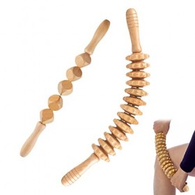 Kit de 2 pièces de Maderothérapie - Rouleau de Cubes de Massage Cellulite + Rouleau Courbe strié - Maderothérapie corporelle 