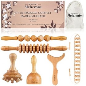 6 en 1 Kit Complet de Madérothérapie - Massage Anti Cellulite - Drainage Lymphatique - Sculpte le corps - Draine les graisses