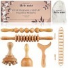 6 en 1 Kit Complet de Madérothérapie - Massage Anti Cellulite - Drainage Lymphatique - Sculpte le corps - Draine les graisses