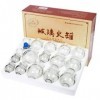 Coffret Complet De 16 ventouses en Verre Solide pour pratiquer hijama, kit hijama verre, cupping therapie, massage ventouse c