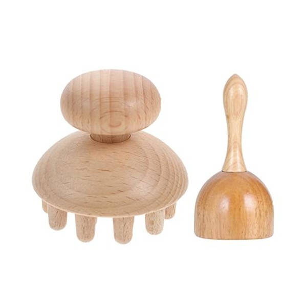 EXCEART 1 Ensemble de Tasse de Massage Suédois en Bois Coupe de Champignons en Bois Manuelle Manuelle Anti- Cellulite Massage