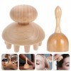 EXCEART 1 Ensemble de Tasse de Massage Suédois en Bois Coupe de Champignons en Bois Manuelle Manuelle Anti- Cellulite Massage