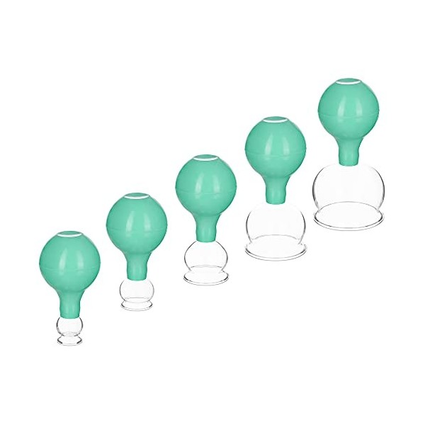 Navaris Lot 5 ventouses en verre – 5x boules d’aspirations caoutchouc verre borosilicaté pour bien-être – Relaxation pour spo