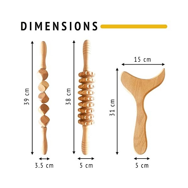 Maderotherapie Kit Complet Cellulite | Masseur Anti Cellulite | Thérapie Corporelle au Bois | Appareil de Massage | kit massa