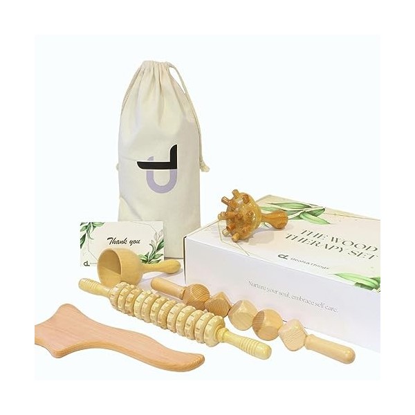 Kit de Maderoterapie - masseur anti-cellulite pour jambes - fessiers - corps - rouleau maderotherapie - massage relaxant - dr