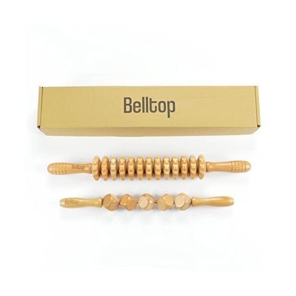 Maderothérapie - Kit daccessoires thérapeutiques anticellulite en bois. Rouleaux de massage en bois. Pack de 2 masseurs anti