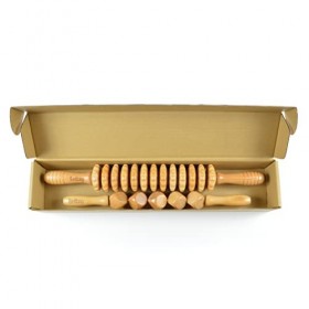 Maderothérapie - Kit daccessoires thérapeutiques anticellulite en bois. Rouleaux de massage en bois. Pack de 2 masseurs anti