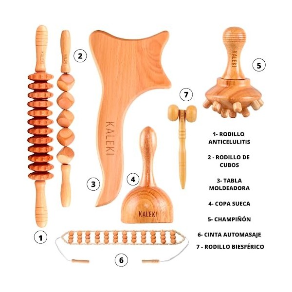 Kit Maderothérapie Corps,Rouleau Massage Musculaire et Coupe Suédoise Grande,6 Pièces Kit de Maderothérapie,Rouleau Anti-cell