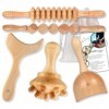 Maderothérapie Kit - 5 pièces - Masseur Anti-cellulitique et Masseur Musculaire - Rouleau Maderothérapie - Champignon Maderot