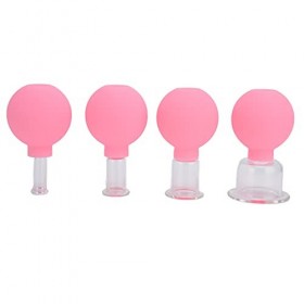 Ensemble de thérapie de ventouses faciales de 4 tailles en verre, outils de ventouses daspiration sous vide de massage en si