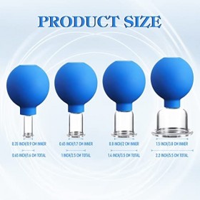 YOYIAG Lot de 4 ventouses en verre avec ventouse sans feu avec ventouse - Avec ventouse - Pour éviter les tensions et la cell