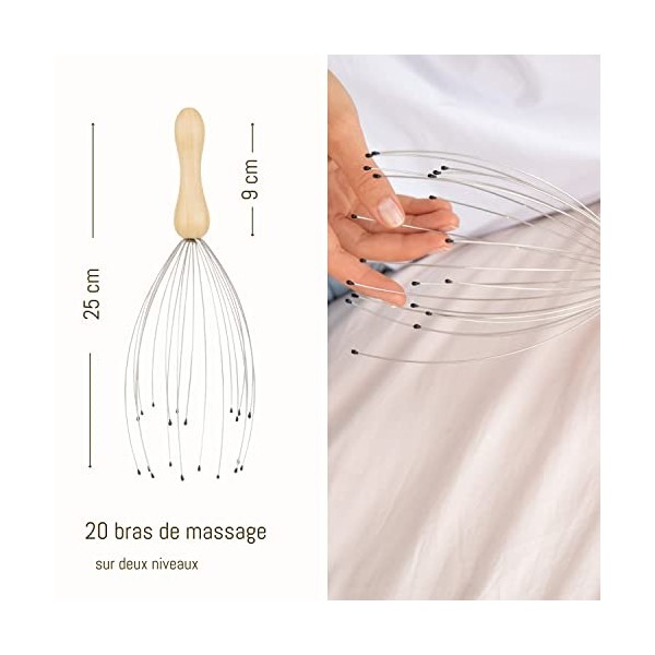 Purava Instrument de Massage Cuir Chevelu avec Concept Amélioré en 2023 - Massage Cheveux et Tête de Qualité Supérieure - Mas