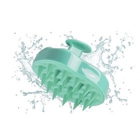BEPER C301ABE002 Masseur cuir chevelu, brosse à cheveux en silicone pour shampooing et massage de la tête, Vert deau