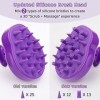 FReatech Mis à Jour Brosse à Shampoing pour Cuir Chevelu avec 2 Types Poils en Silicone, Nettoyage Fin et Gommage Doux, Soin 