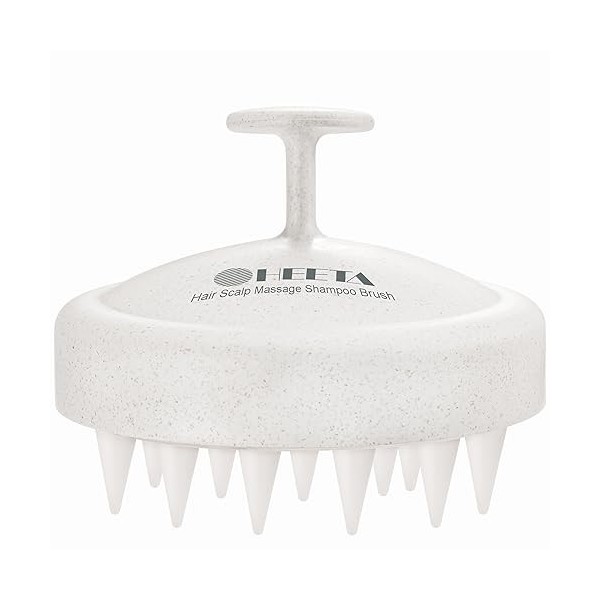 HEETA Brosse Massage Cuir Chevelu avec Poils en Silicone Souple, Brosse Cuir Chevelu pour lexfoliation du Cuir Chevelu et St