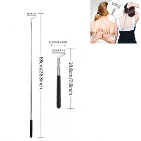 Masseur de tête et gratte-dos à 20 griffes avec 2 anneaux de massage pour les doigts, idéal pour détendre la tête et le dos