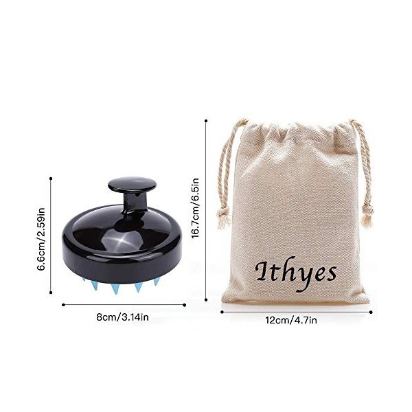 Ithyes Shampoo La brosse en silicone Le masseur du cuir chevelu La brosse à cheveux mouillés et secs La peigne en caoutchouc 