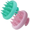 Brosse Massage Cuir Chevelu Silicone Et Brosse De Shampooing,[Humide & Sec] Tout en un manuel Masseur Tete，Nettoyage en Profo