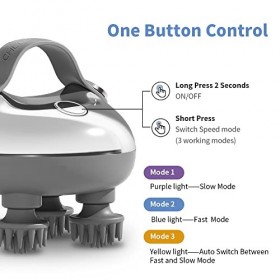 CHLOVOE Masseur de cuir chevelu, masseur de tête électrique avec 3 modes de pétrissage, masseur de tête portable et étanche I