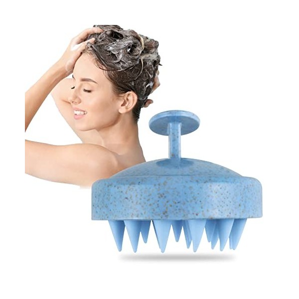 【Phantasy】 Brosse de massage pour cuir chevelu, shampooing en silicone pour exfolier et massage de la tête pour améliorer la 