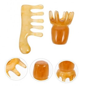 Lurrose 2 Pièces Peigne De Massage En Résine Outils De Massage Du Corps Masseurs Manuels Du Cuir Chevelu Peigne Du Cuir Cheve