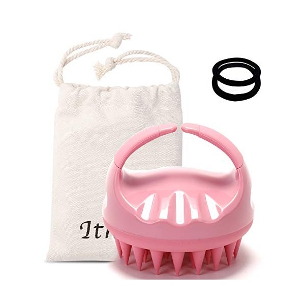 Ithyes Brosse de shampoing en silicone pour cuir chevelu Brosse à cheveux sèche et humide [version améliorée 2020] 100 % conf