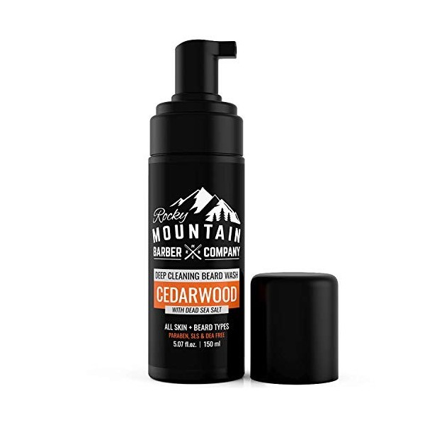 TOCYORIC Foaming Cedarwood Beard Wash– Shampoo And Condition Your Beard With Real Essential Oils, Vitamin B5 & Dead Sea Salt 