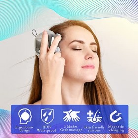 Foladion Masseur de tête électrique sans fil pour cheveux et cuir chevelu avec 100 nœuds de massage, masseur de tête portable