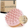 BAMBUA Brosse de massage pour cuir chevelu - Effet anti-pelliculaire - Pour massage de la tête pendant la douche - Premium Sc