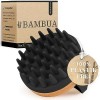 BAMBUA Brosse de massage pour cuir chevelu - Effet anti-pelliculaire - Pour massage de la tête pendant la douche - Premium Sc