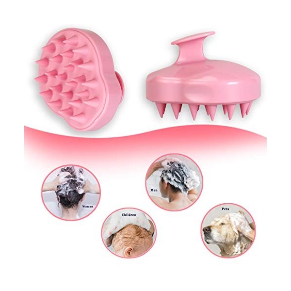 Lunata Brosse de massage du cuir chevelu, massage de la tête, masseur de tête, brosse à cheveux de shampooing en silicone, ne