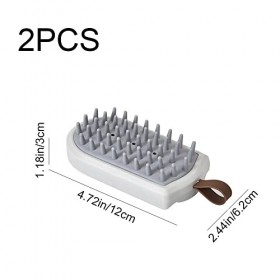 Lot de 2 brosses à shampooing multifonction pour massage du cuir chevelu - Pour femme et homme - Cheveux courts et épais