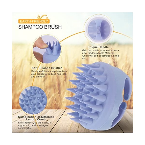 AIMIKE Brosse de massage du cuir chevelu,Brosse de massage en silicone souple pour cuir chevelu,Brosse de massage du cuir che