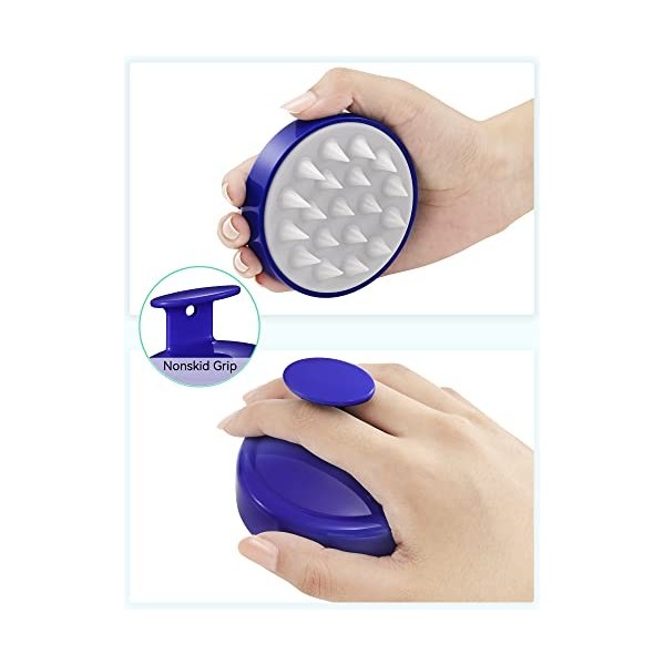 HEETA Brosse Pour Cuir Chevelu Avec Poils en Silicone Pour le Soin des Cheveux et La relaxation de La Tête, Masseur Ergonomiq