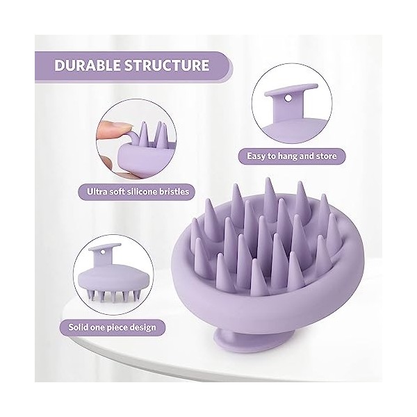 ZMCLG Brosse de massage pour cuir chevelu, brosse de massage en silicone, pour exfolier et masser la tête, [humide & sec] Sca