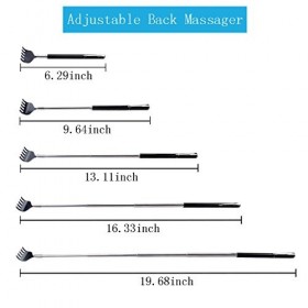 Gratte-dos extensible portatif, OWUDE télescopique Scratcher Tetractable Bear Griffe Métal Main Massager Outil Pack de 2 Noi