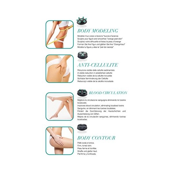 Beper - Masseur Anti-Cellulite pour Femme 4 en 1, Massage Infrarouge, Triple Action Circulaire, Tonifiant et Raffermissant, P