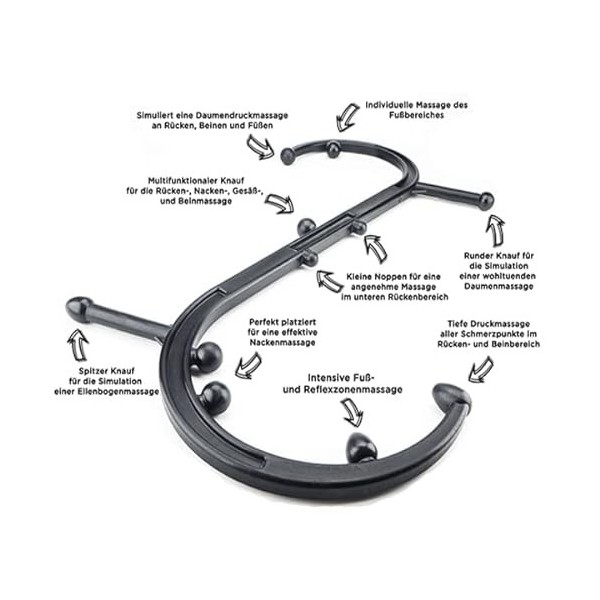 Canne de massage - crochet points gachettes - baton trigger points thérapie canne - automassage