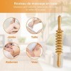 Lot De 4 Maderotherapie Kit Complet Massage Bois Appareil Anti Cellulite Drainage Lymphatique Gua Sha Masseur Pour Le Cou, Le