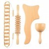 Mevip 4 en 1 Maderotherapie Kit Complet Cellulite, Maderotherapie Corps, Drainage Lymphatique, Appareil de Massage Roller Man