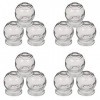 Lot de 12 ventouses en verre - Diamètre : 5,5 cm - Hauteur : 6,4 cm - Massage sous vide - Diamètre : 5,5 cm