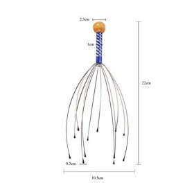 Lot de 2 gratte-tête avec 12 doigts pour relaxation profonde et stimulation des cheveux couleur aléatoire 