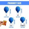 4 Pièces Ventouse Chinoise Massager Sets, Cupping Ventouse en Verre Avec Silicone Ventouse Balle, Bleu Ventouse Chinoise Avec