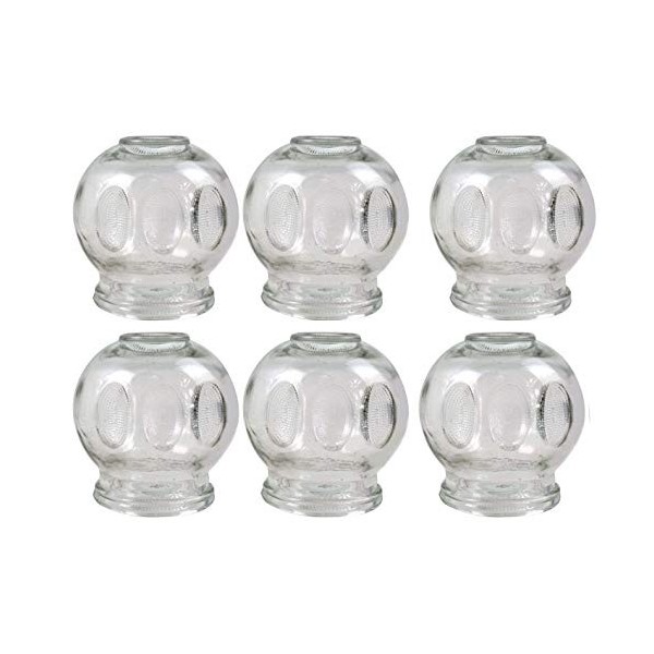 Lot de 6 ventouses en verre - Diamètre : 9 cm - Hauteur : 10 cm