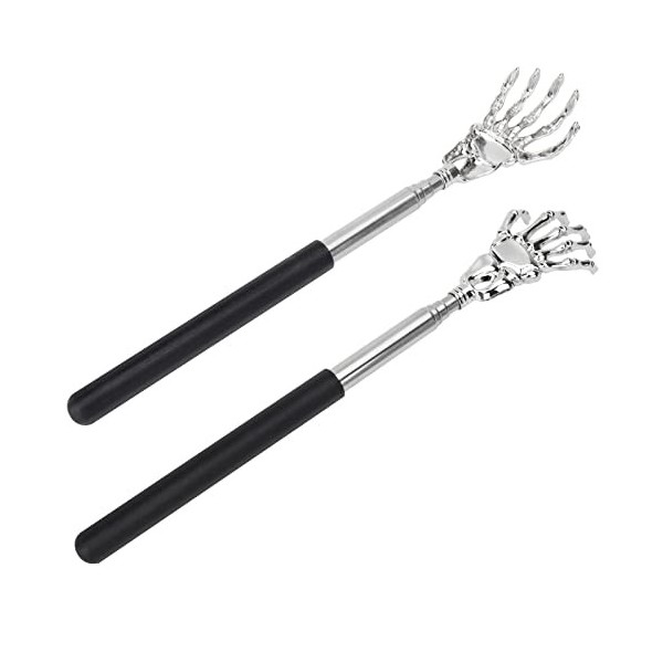 VOCIBO® Lot de 2 gratte-dos extensibles, gratte-dos, gratte-dos, gratte-dos, gratte-dos en acier inoxydable pour gratter la t