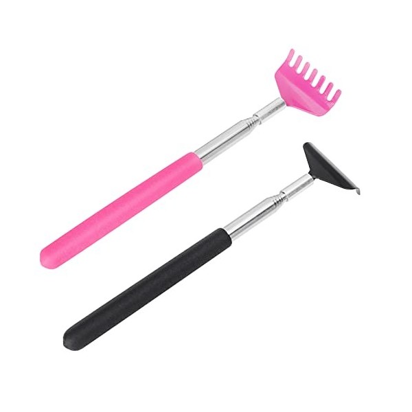 VOCIBO® Lot de 2 gratte-dos extensibles, gratte-dos, gratte-dos, gratte-dos, gratte-dos en acier inoxydable pour gratter la t