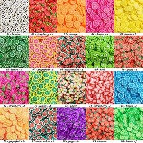 16000 pcs Charmes en Tranches de Fruits, VEINARDYL Tranches pour Art des Ongles Argile Polymère 3D pour DIY Résine Fabricatio