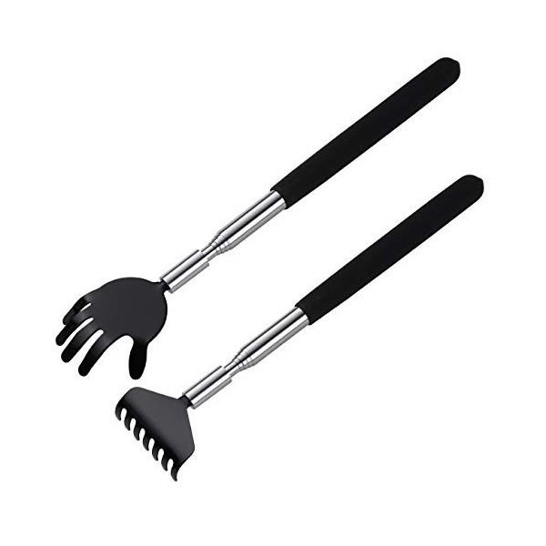 Kesote 2 Pcs Gratte Dos Télescopique, Gratte-dos en Acier Inoxydable Extensible jusquà 68 cm