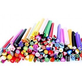 Beauty7 Nail Art 100pcs 3D Bâtons Canes Fimo Fruit Ongle Déco de Autocollantes